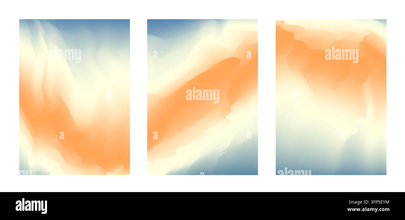 Bright blue, yellow and red colors background set Stock Vector