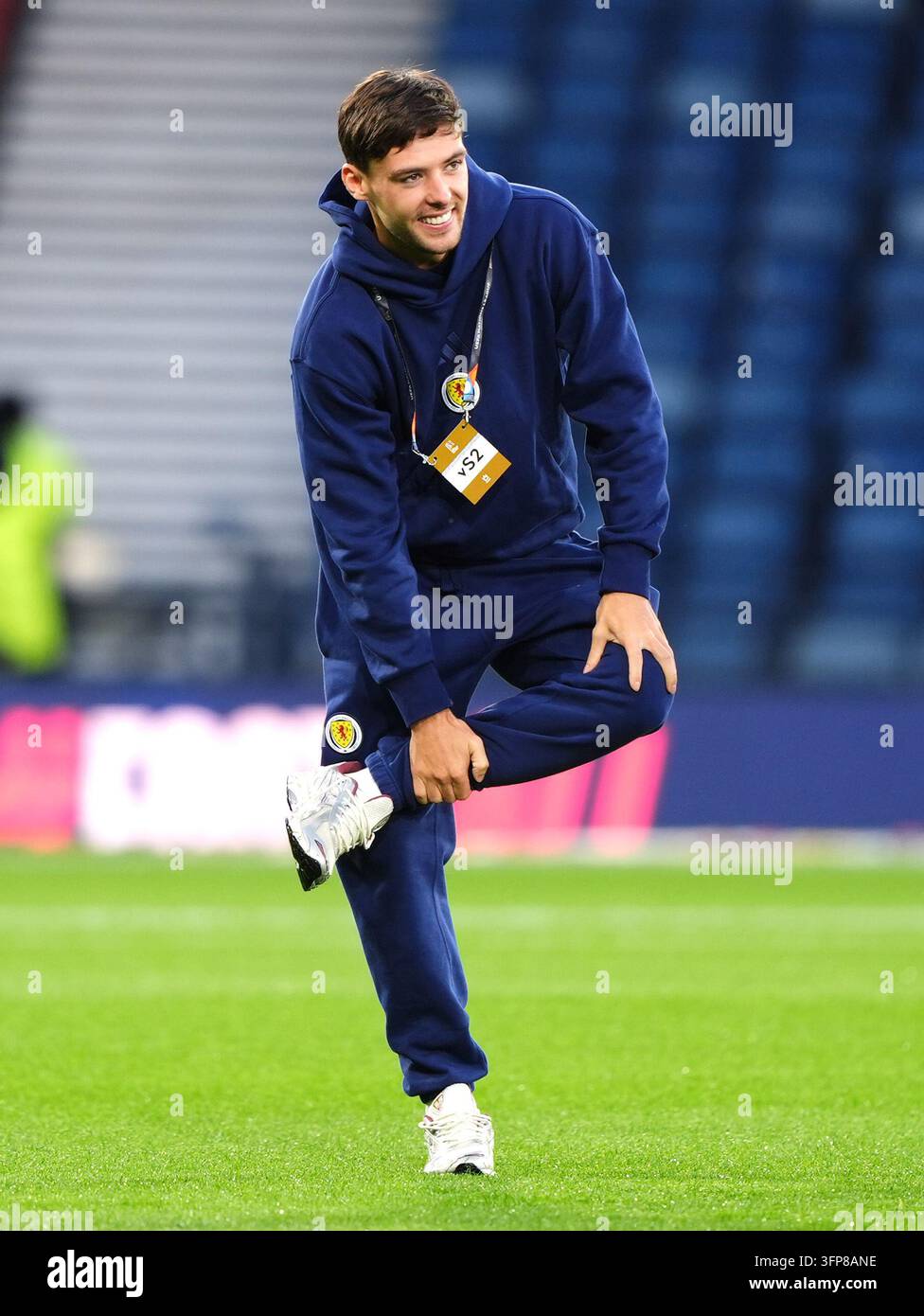 Scotland's Aaron Hickey before the UEFA Nations League match at Hampden ...