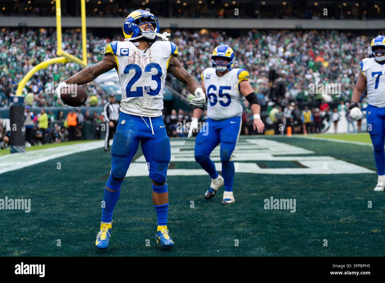 Los Angeles Rams running back Kyren Williams (23) reacts to his ...