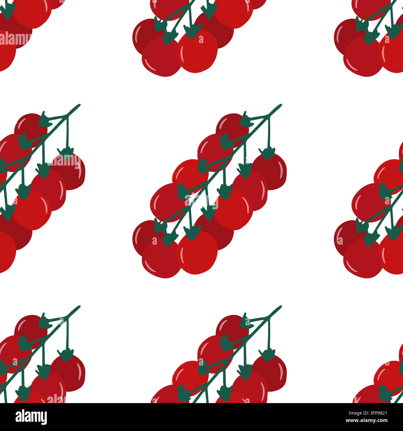 Tomato branch seamless pattern Stock Vector