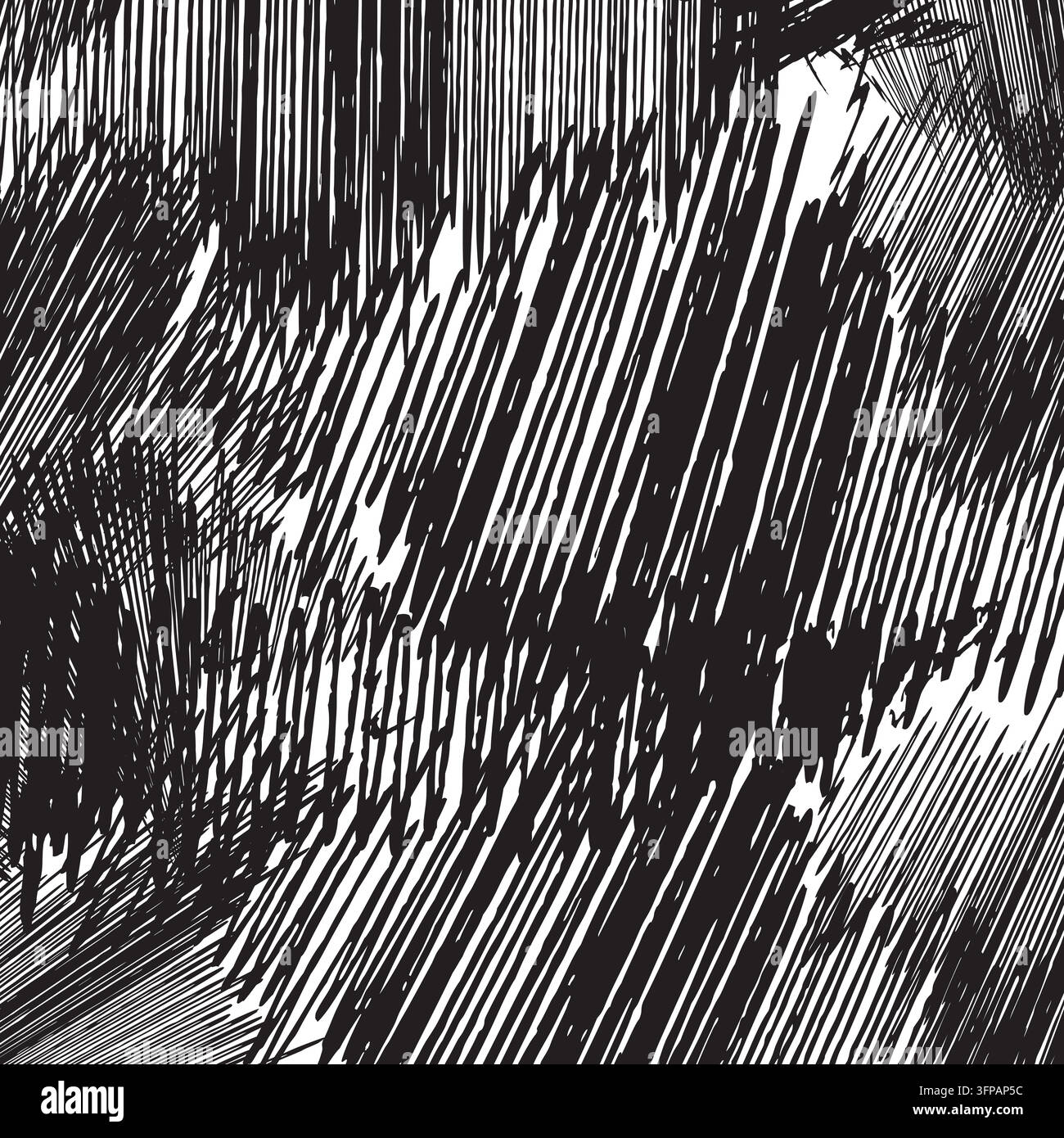 A chaotic and expressive abstract background featuring dense, hand-drawn black scribbles and overlapping lines creating a textured, artistic pattern. Stock Vector