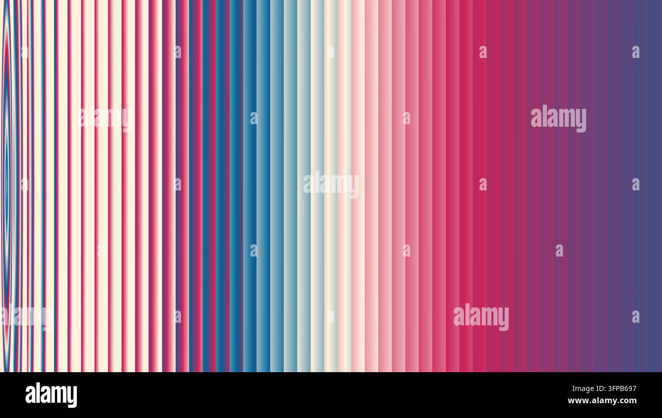 Abstract striped background transitioning from light cream and blue tones to deep pink and purple hues. Stock Vector