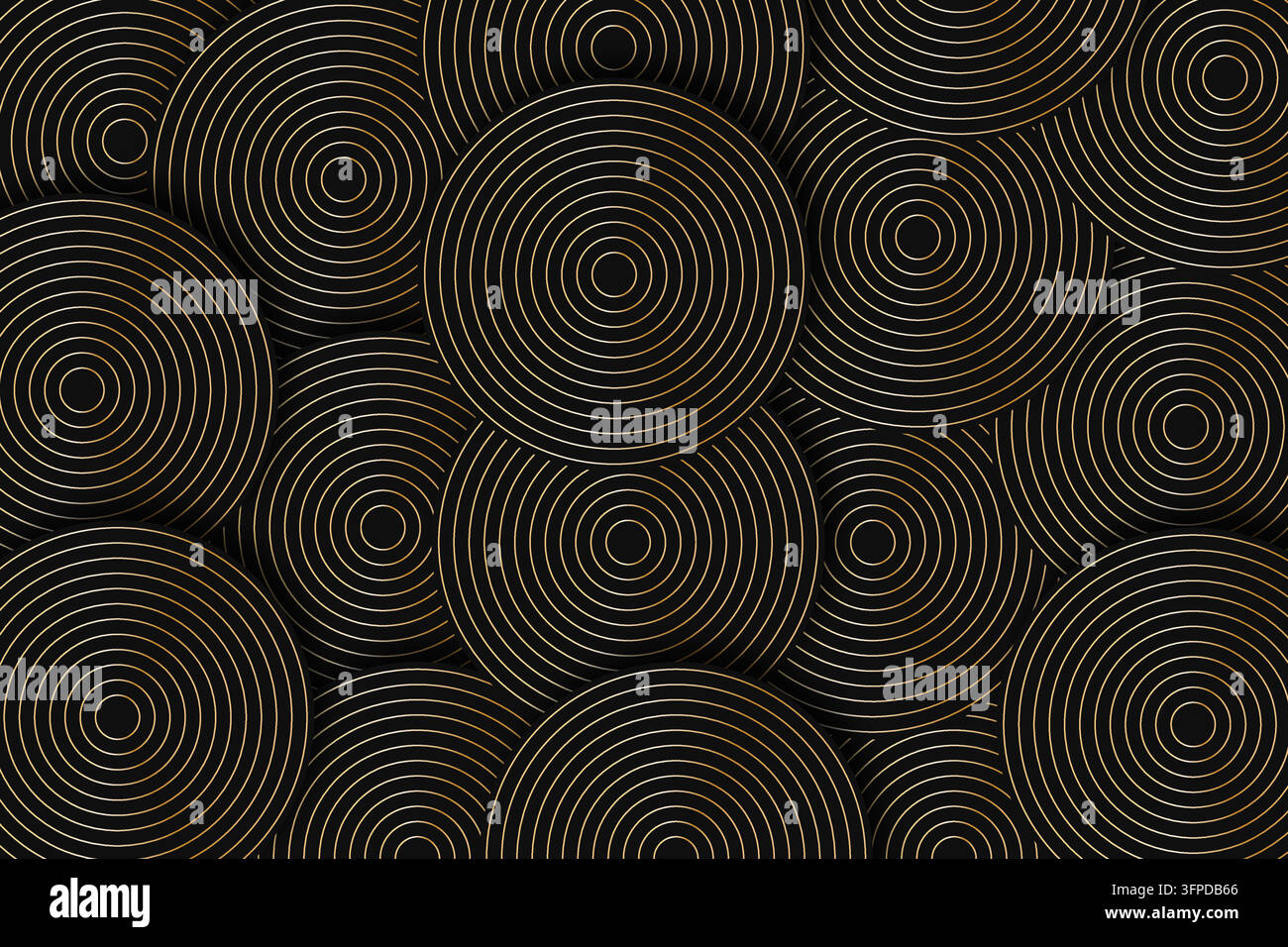 Geometric Color Pattern Background Concentric Circles Bronze and Black Abstract Background Luxury ...