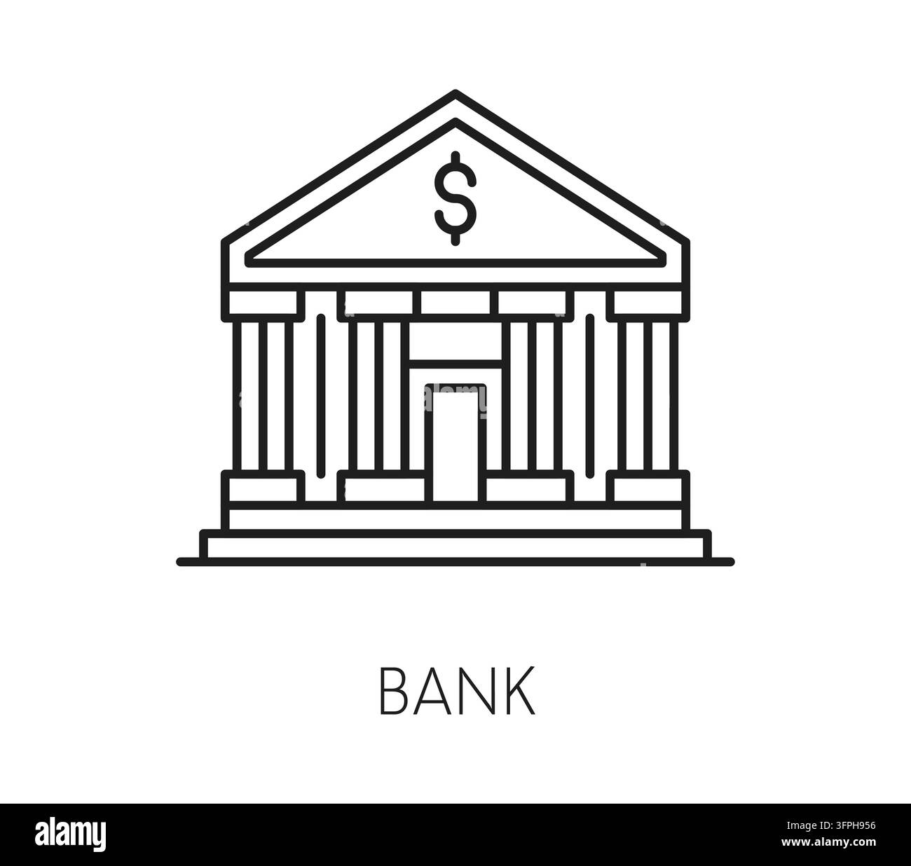 Bank icon for city building architecture of public infrastructure and ...
