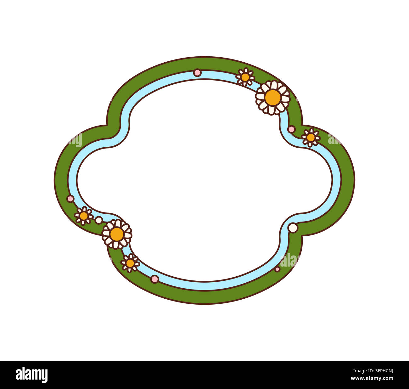 Vector Frame Kids Retro Y2K groovy wavy frame, cartoon hippie psychedelic wave border ...