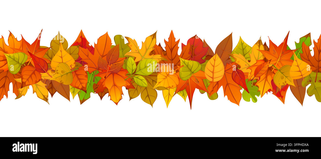 Autumn leaves border for fall season and Thanksgiving decoration maple ...