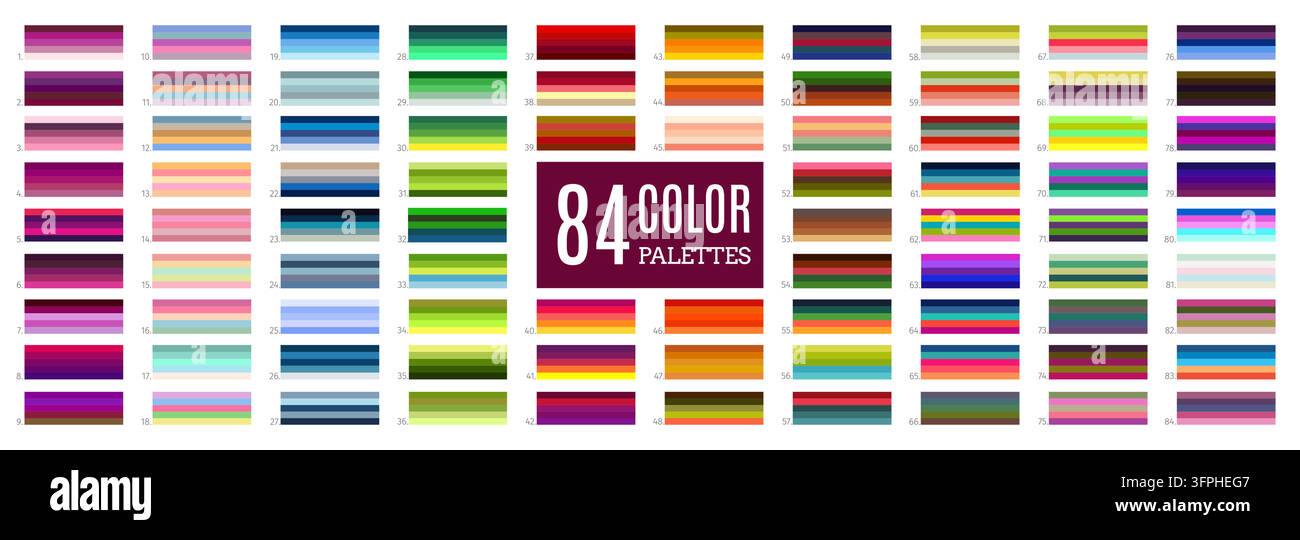 Neutral rgb and vibrant color paint palette chart. Soft, cool and warm ...