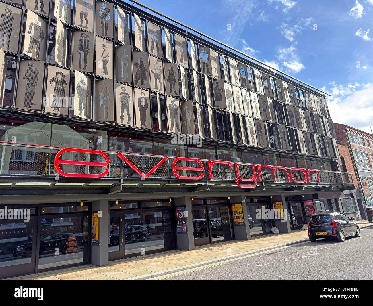 Everyman Theatre frontage on Hope Street in Liverpool with distinctive red signage Stock Photo