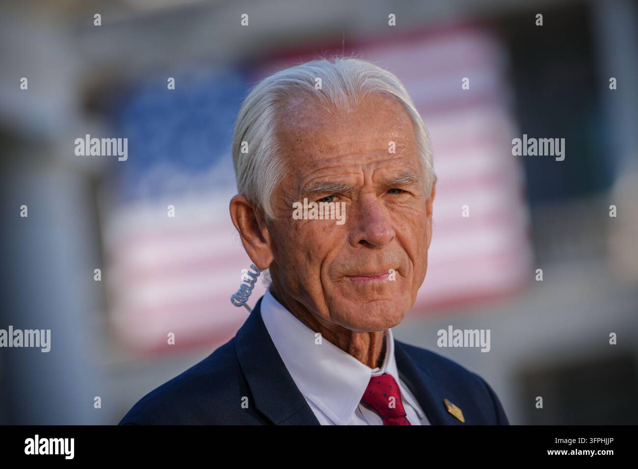 White House trade counselor Peter Navarro speaks prepares for a video interview with Real ...