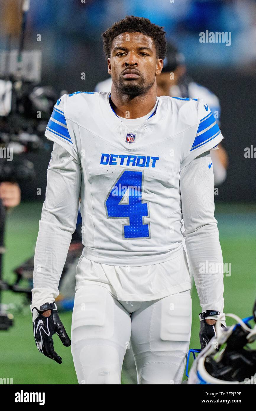 Detroit Lions cornerback D.J. Reed (4) looks on during an NFL football ...