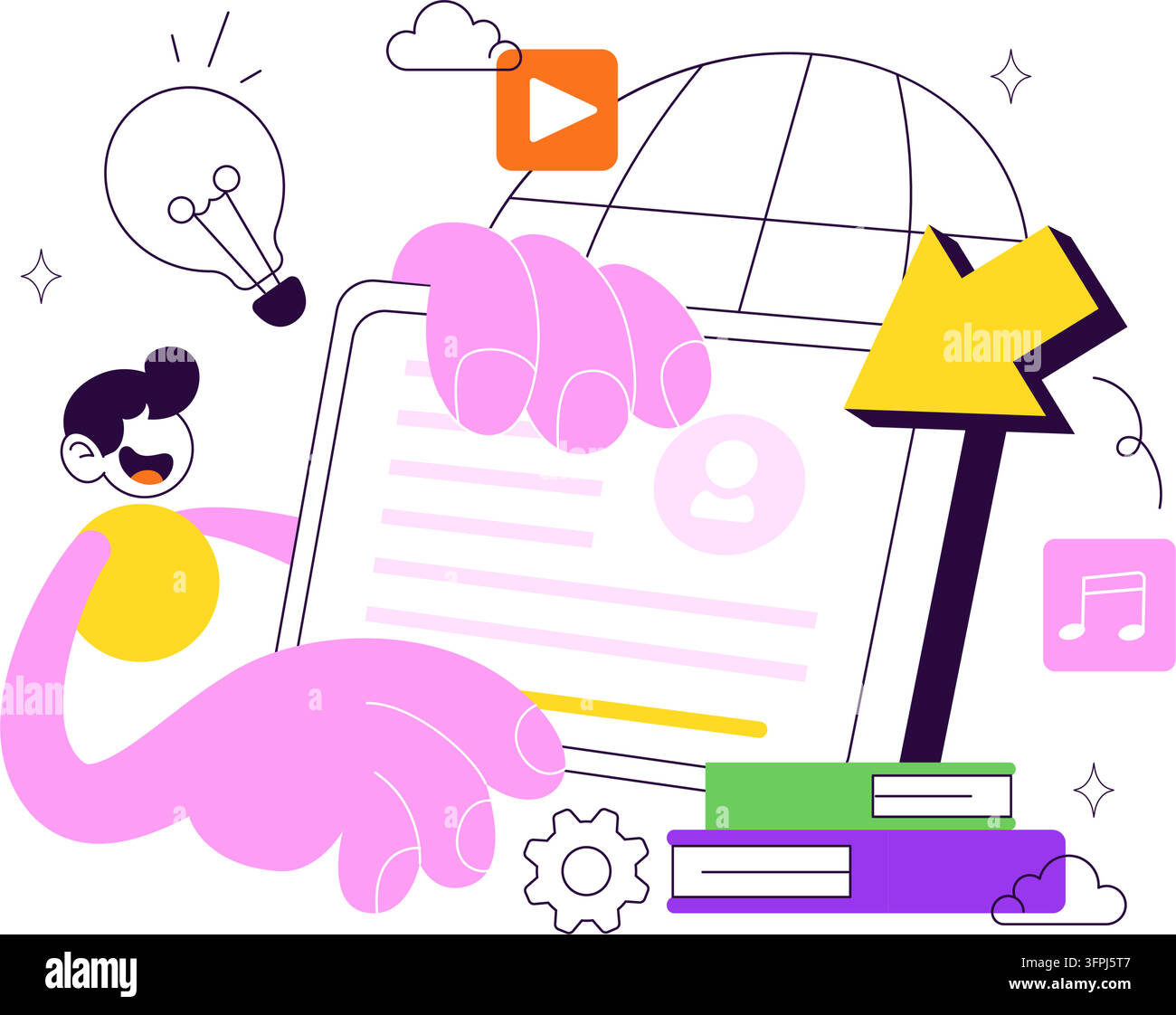 World Computer Literacy Day Vector Illustration featuring Digital Education, Online Learning, Technology Skills, and Computer Knowledge Stock Vector