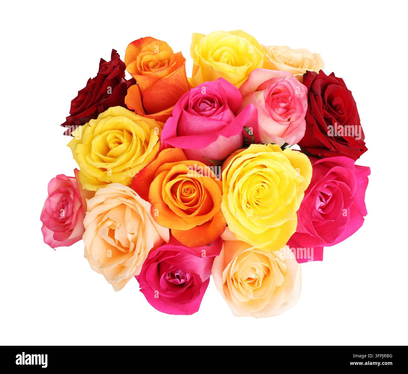 Bouquet of colorful roses isolated on white Stock Photo - Alamy