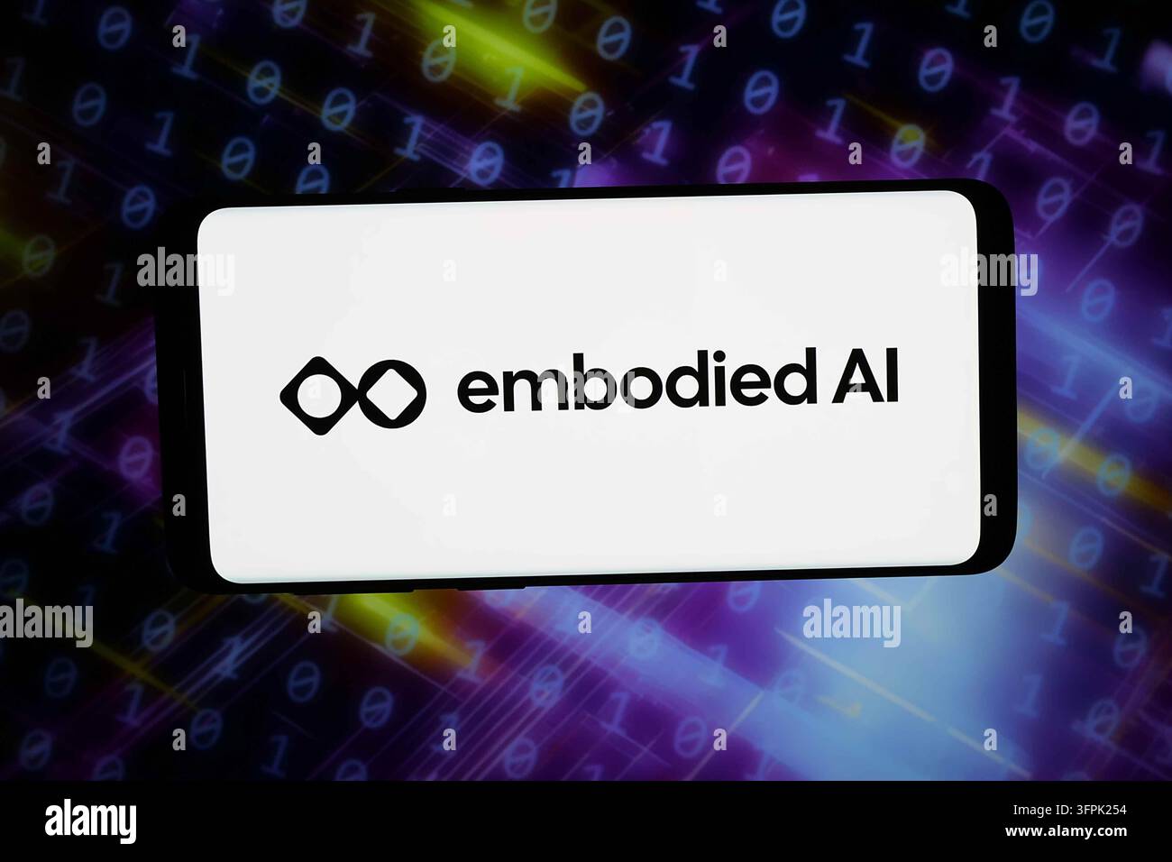 In this photo illustration, the Swiss robotics company Embodied AI logo ...