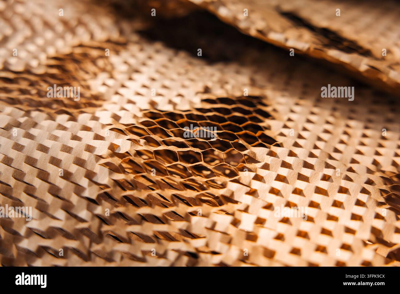 Honeycomb Paper Packaging Background Texture Stock Photo