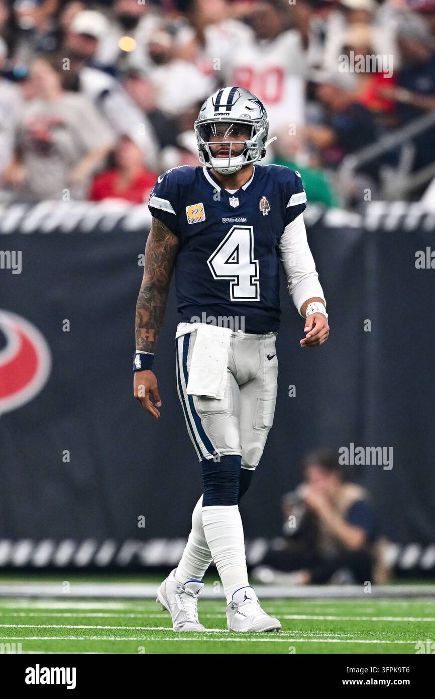 Dallas Cowboys quarterback Dak Prescott (4) looks on against the ...