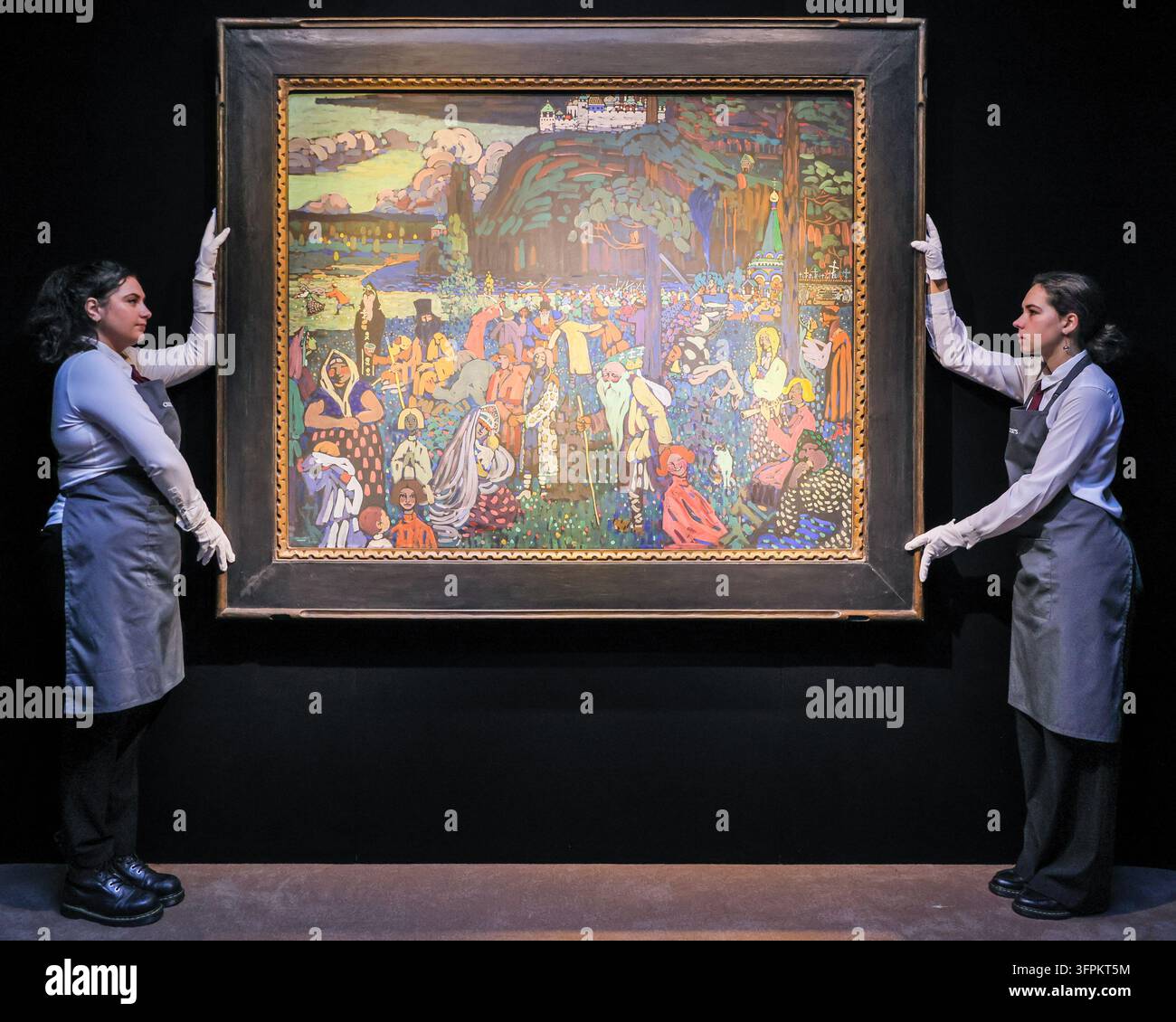 London, UK. 08th Sep 2026. Christie's art handlers with Wassily ...