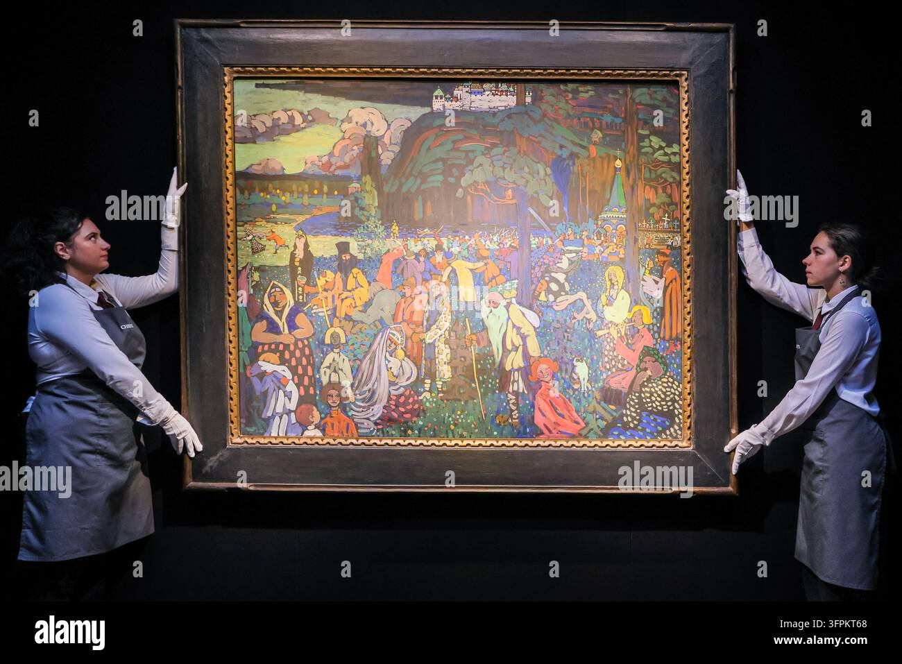 London, UK. 08th Sep 2026. Christie's art handlers with Wassily ...
