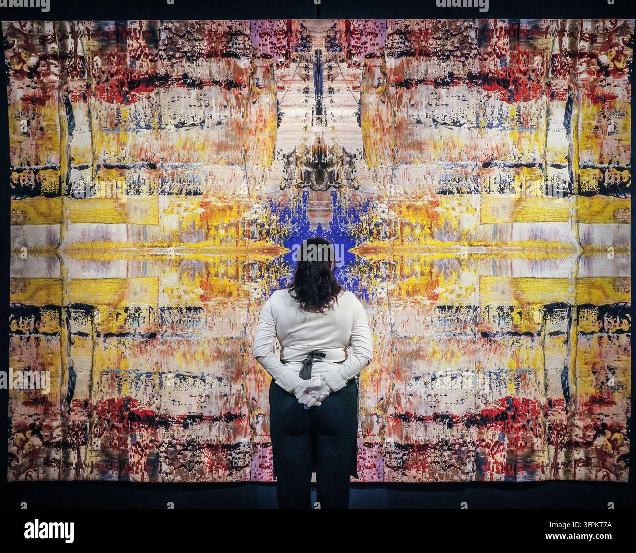 London, UK. 08th Sep 2026. Christie's art handlers with Gerhard Richter ...