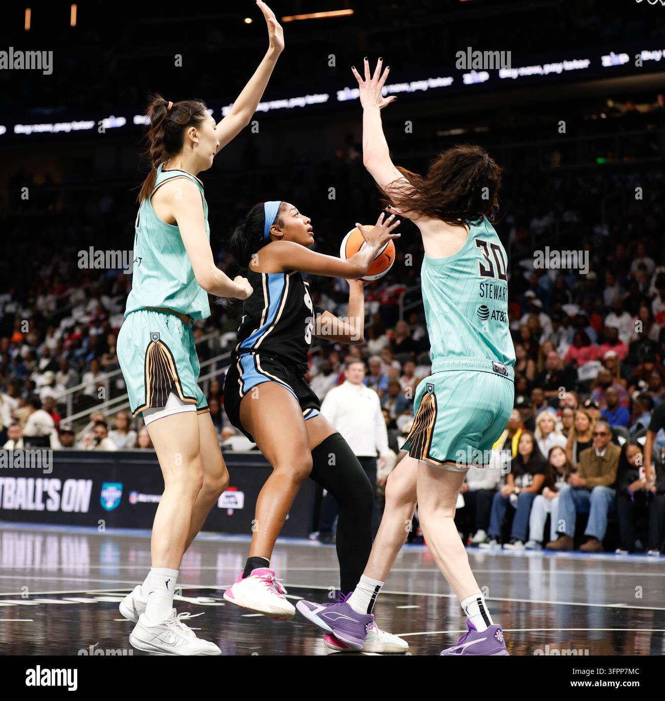 The New York Liberty take on the Atlanta Dream at State Farm Arena in ...