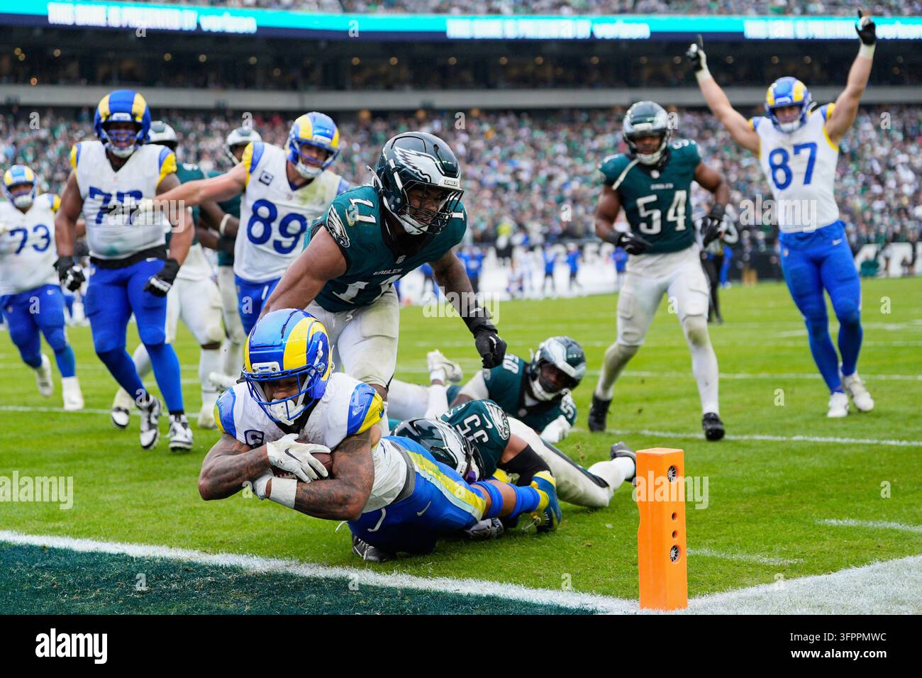FILE - Los Angeles Rams running back Kyren Williams (23) scores a ...