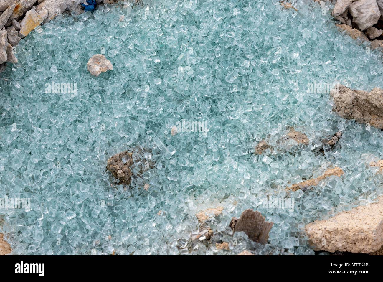 Shattered Tempered Glass Fragments Scattered Among Concrete Rubble ...