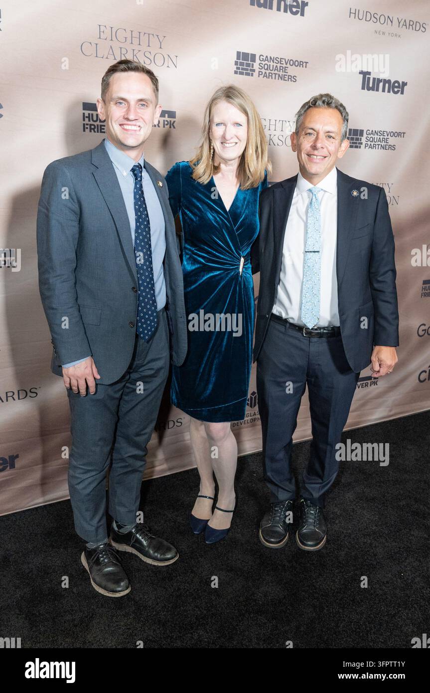 Carl Wilson, Noreen Doyle and Tony Simone attend Hudson River Park ...
