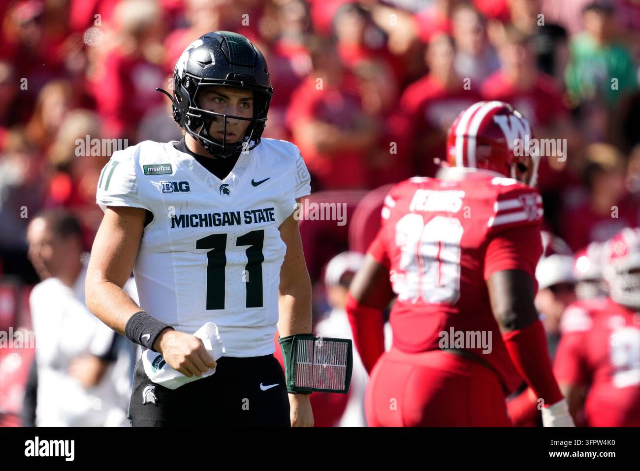 Michigan State's Alessio Milivojevic looks on during an NCAA college ...