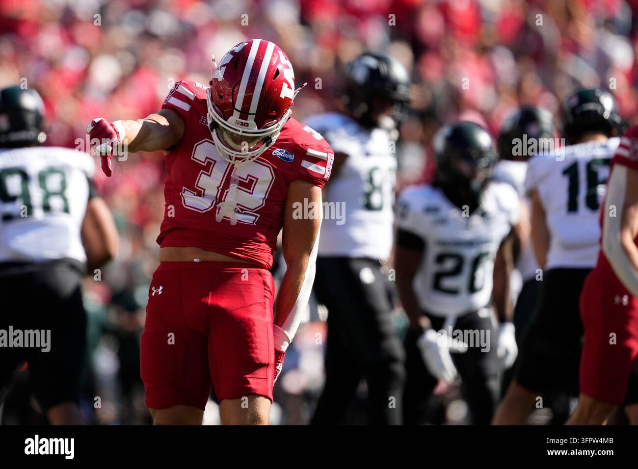 Wisconsin's Harrison Bortolotti gestures during an NCAA college ...