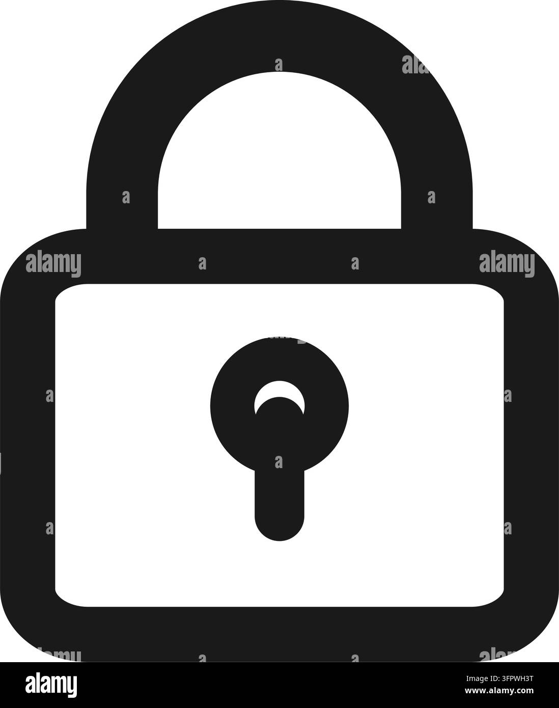 Padlock line icon in thin outline style with editable stroke. Simple vector illustration isolated on white background. Stock Vector