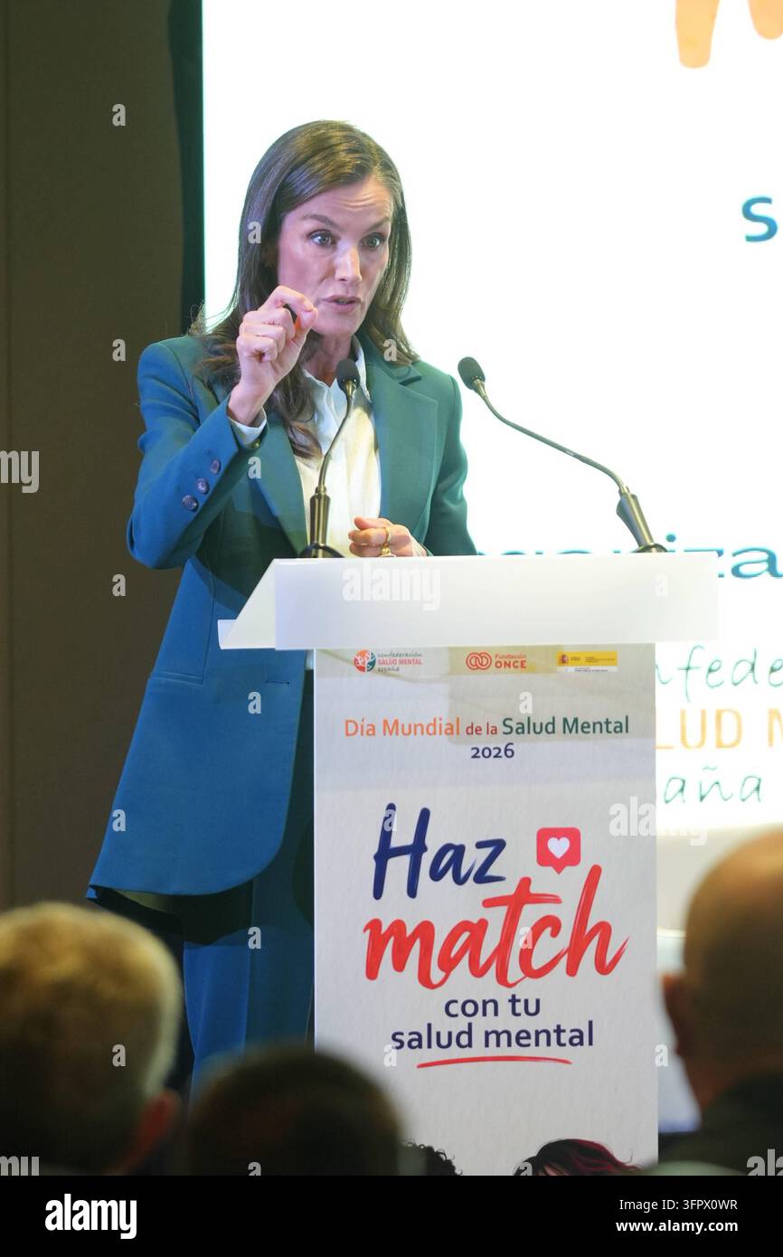 Spanish Queen Letizia attending Mental Health World Day 2026 in Madrid ...