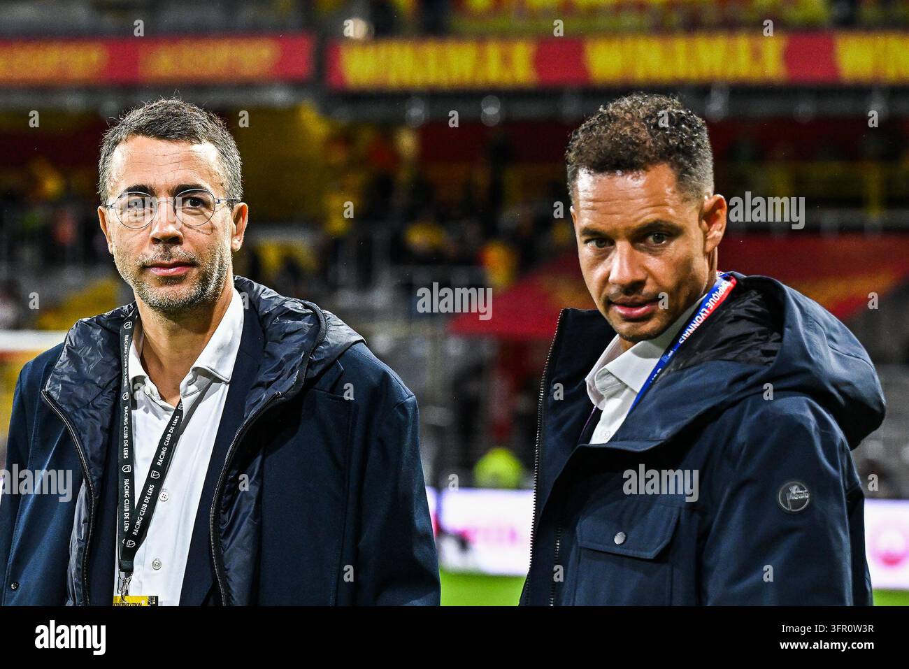 Jean SUDRES and Daniel CONGRE of Lyon prior Ligue 1 McDonald's match ...