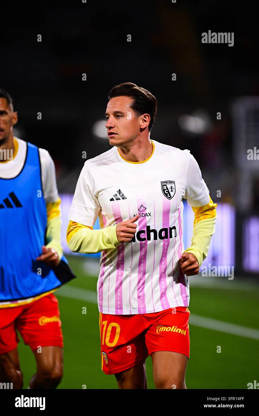 Florian THAUVIN of RC Lens prior Ligue 1 McDonald's match between Lens ...