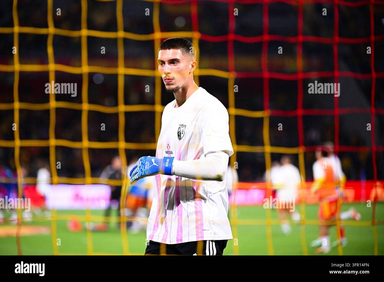 Robin RISSER of RC Lens prior Ligue 1 McDonald's match between Lens and ...