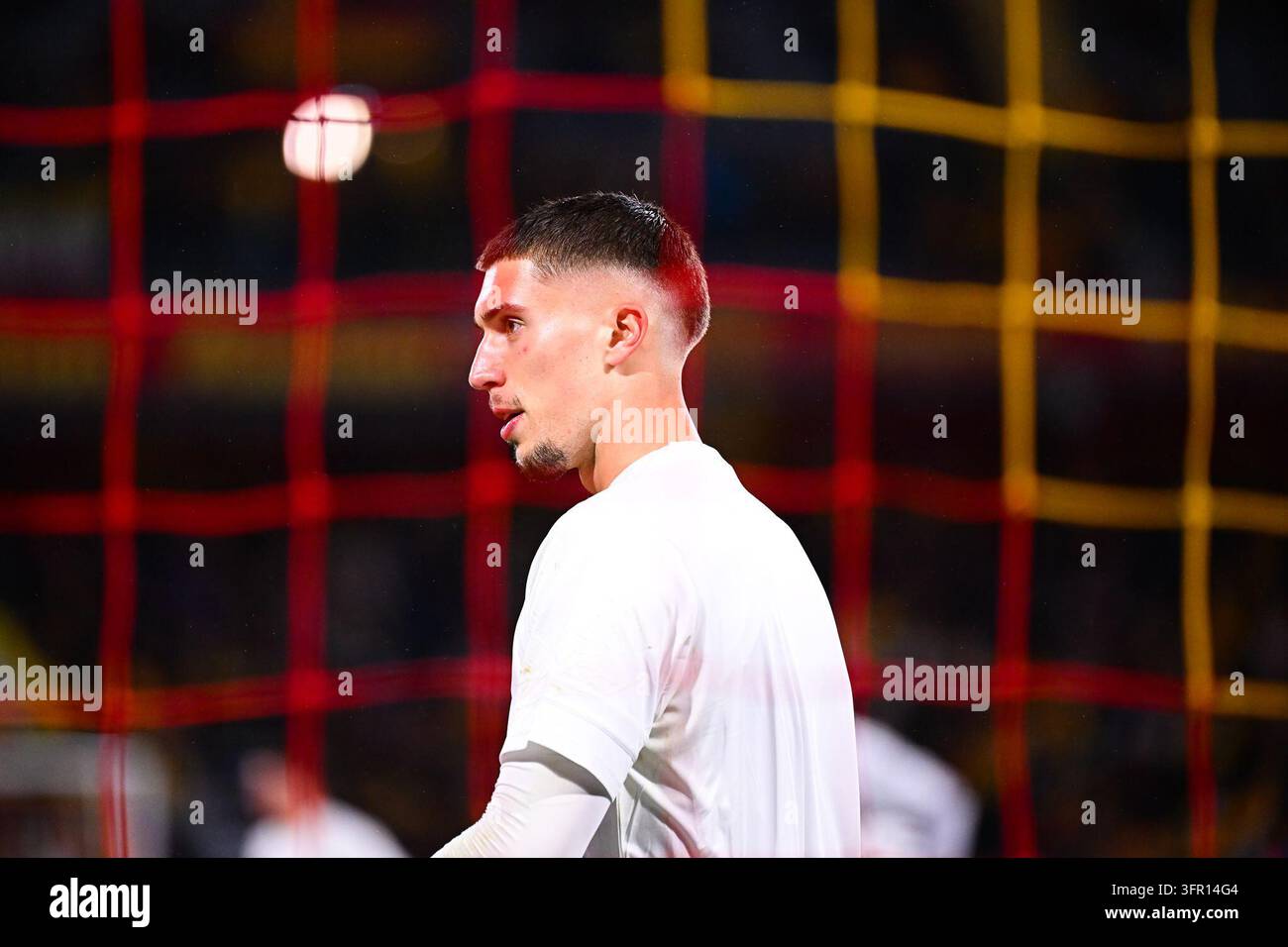 Robin RISSER of RC Lens prior Ligue 1 McDonald's match between Lens and ...