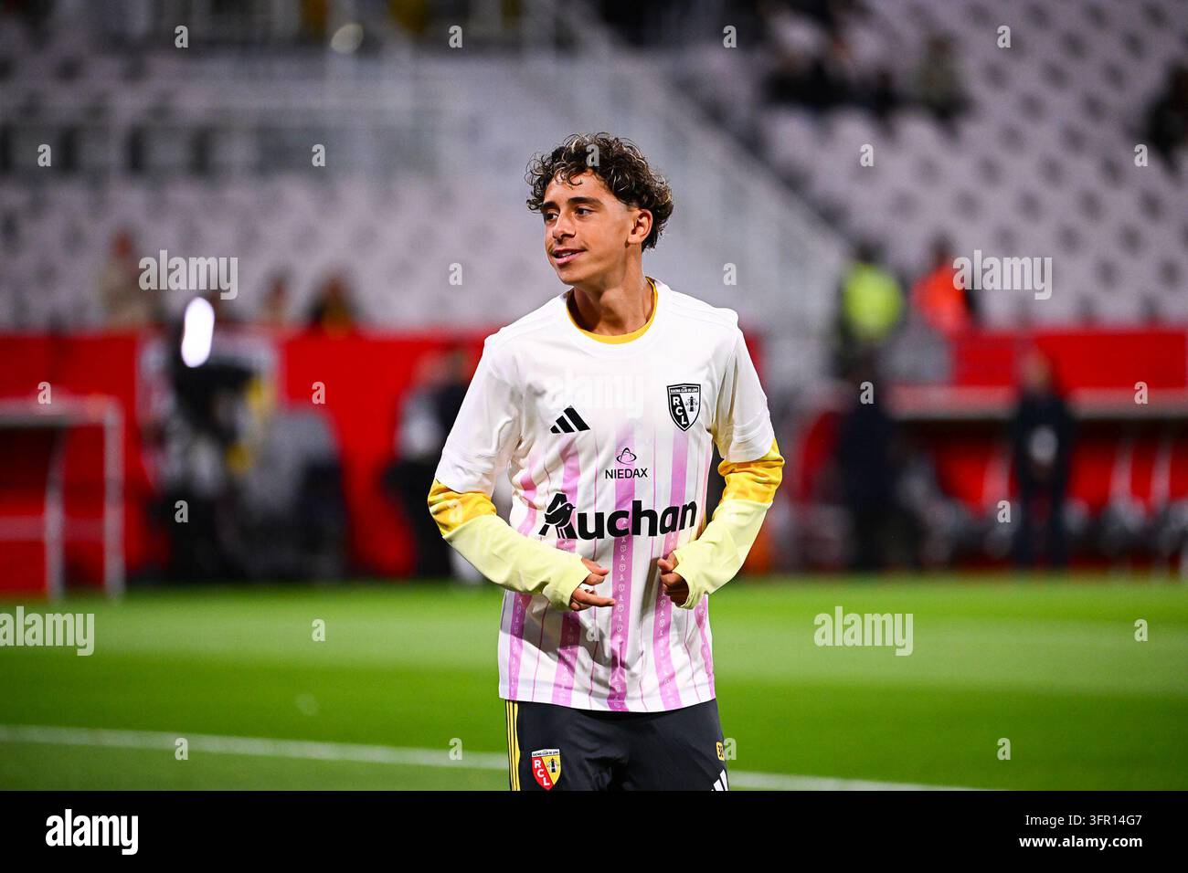 Mezian MESLOUB SOARES of RC Lens prior Ligue 1 McDonald's match between ...