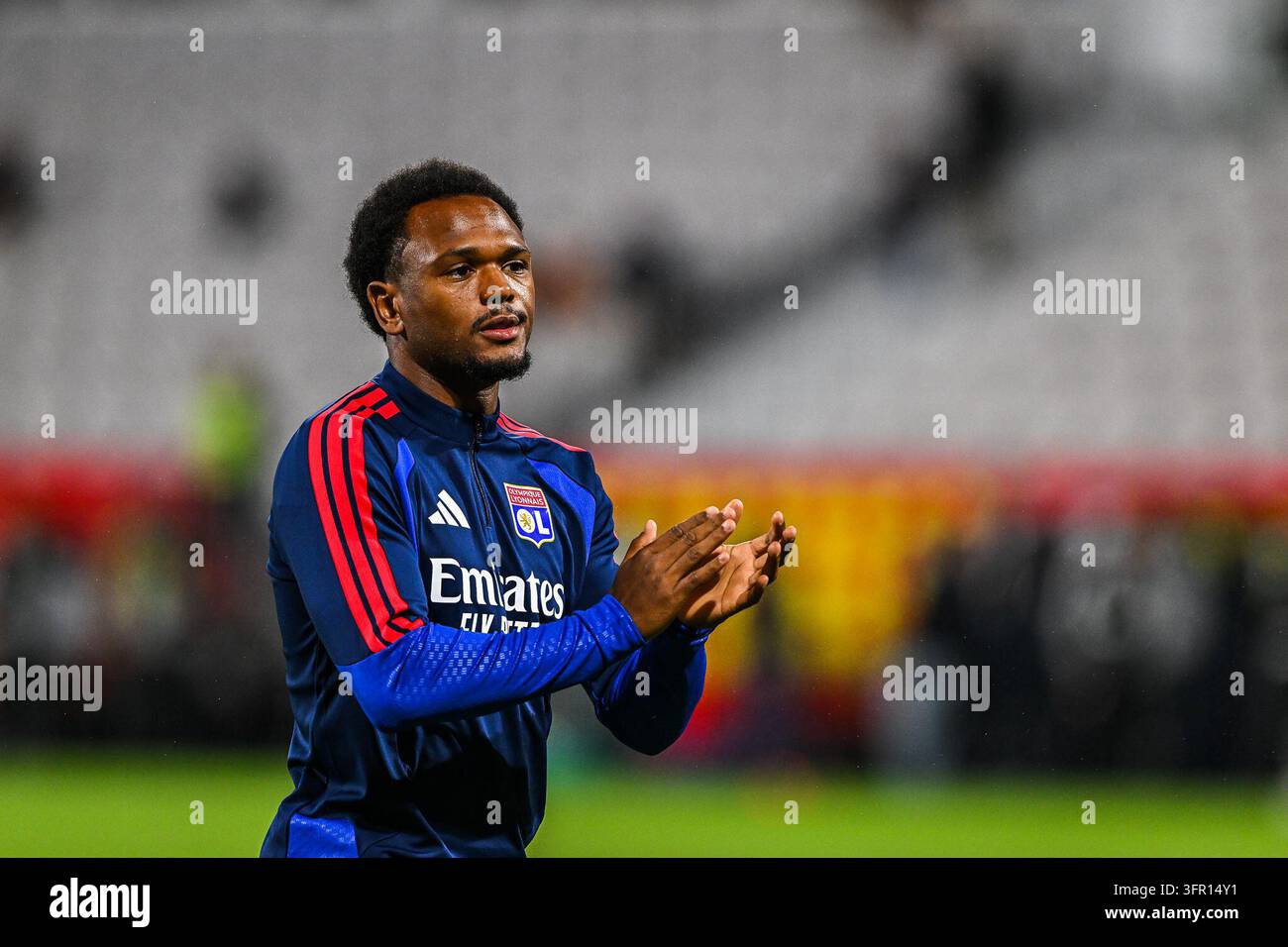 Lois OPENDA of Lyon prior Ligue 1 McDonald's match between Lens and ...
