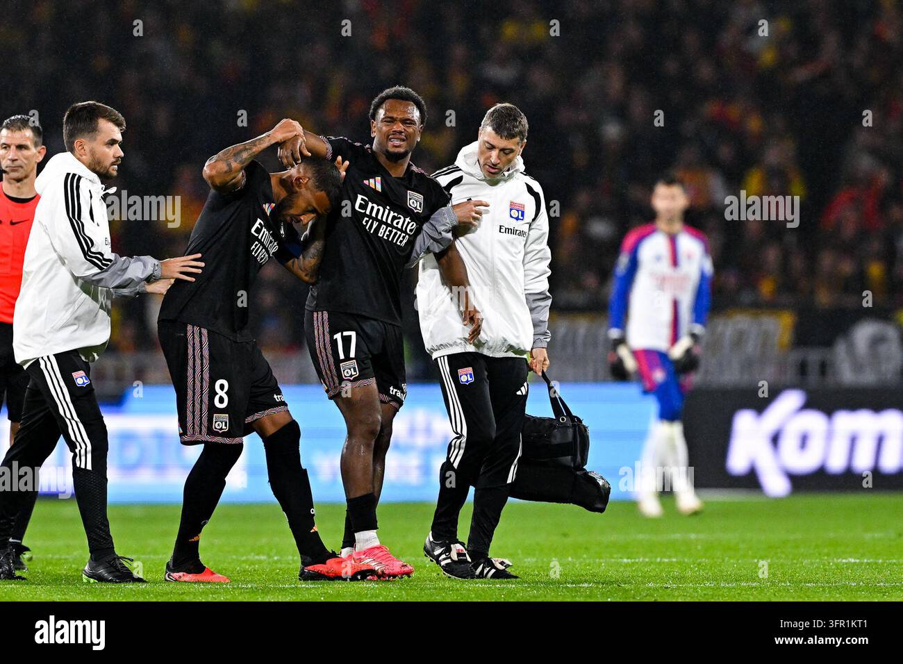 Lois OPENDA of Lyon looks injured during Ligue 1 McDonald's match ...
