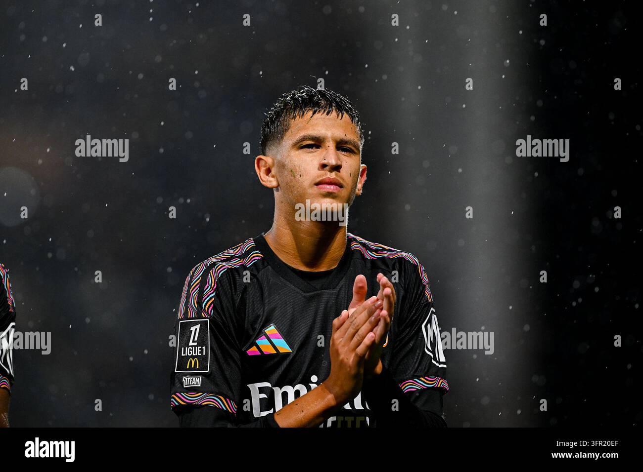 Khalis MERAH of Lyon after Ligue 1 McDonald's match between Lens and ...