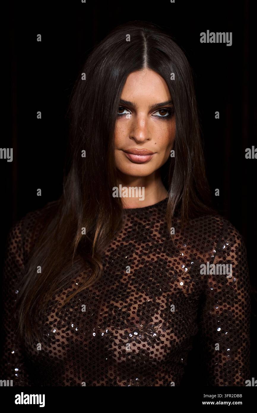 Emily Ratajkowski poses for photographers upon arrival at the Albie ...