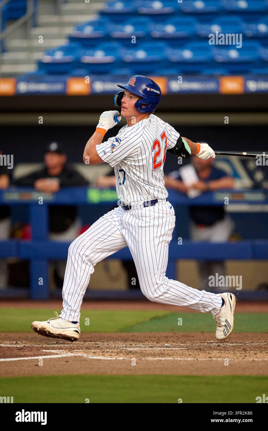 Tiger In Reeds St. Lucie Mets Reed Stallman (27) bats during an MiLB Florida State ...