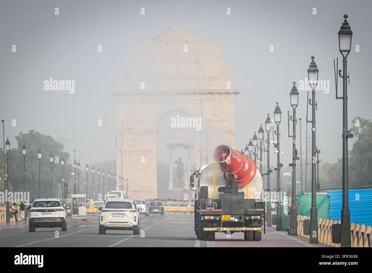 NEW DELHI, INDIA - OCTOBER 9: A thick haze covering Kartavya Path as ...