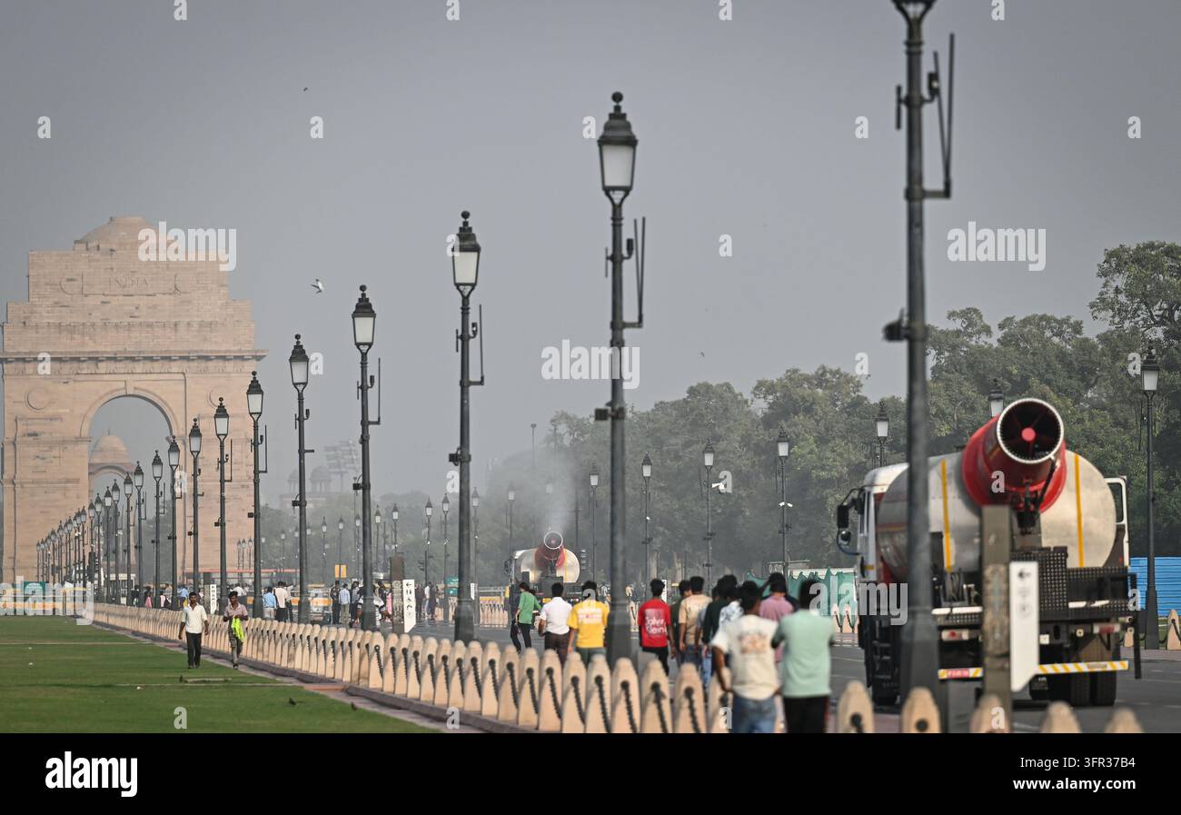 NEW DELHI, INDIA - OCTOBER 9: A thick haze covering Kartavya Path as ...