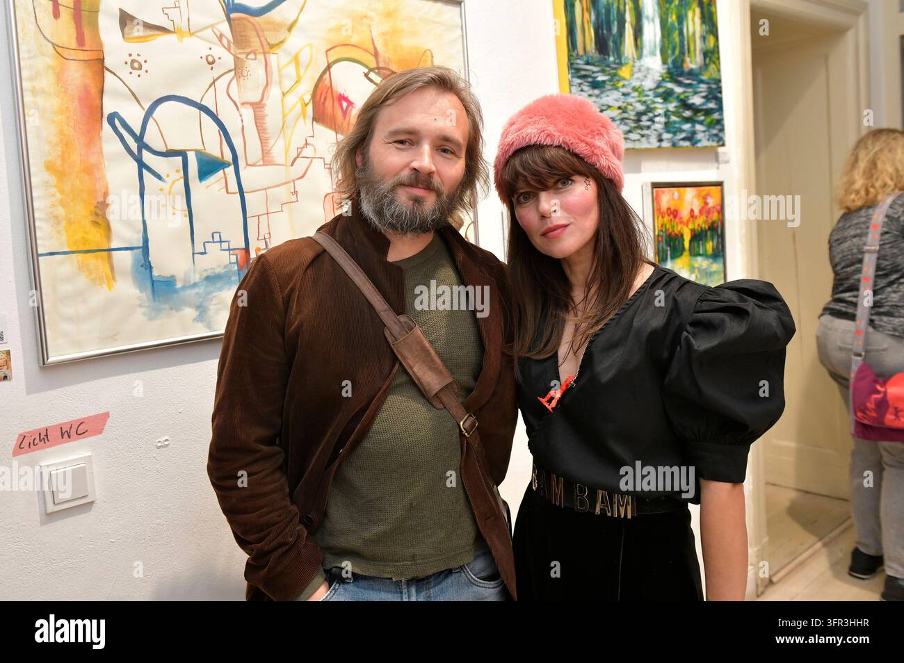 Lore Richter and guest at the opening of the 4th pop-up exhibition of ...