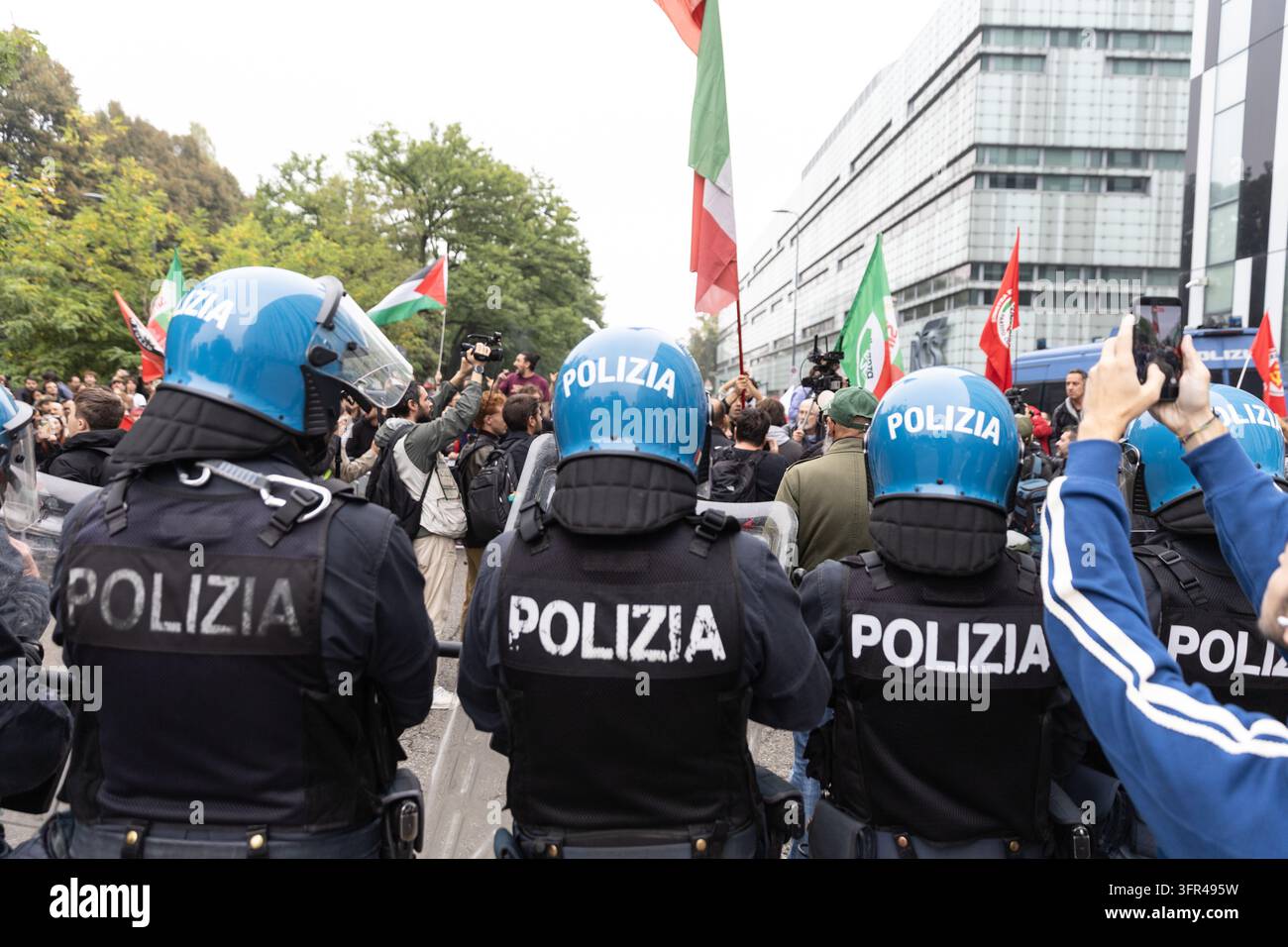 IPA89496094 - Milan, October 10, 2026, Via Rizzoli, in front of the ...