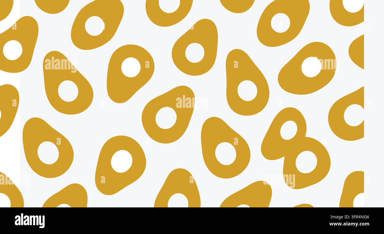 Seamless avocado slice pattern on clean background Stock Vector