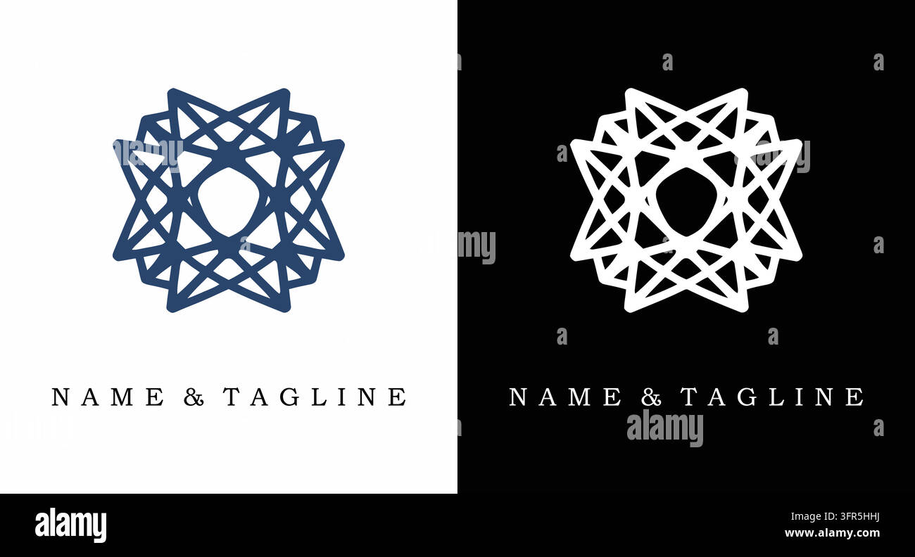 Complex star shaped geometric pattern logo design Stock Vector