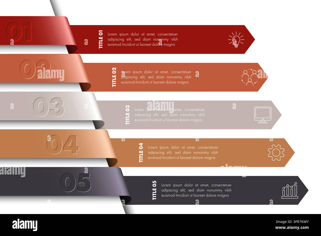Curved Ribbon Infographic Design Stock Vector