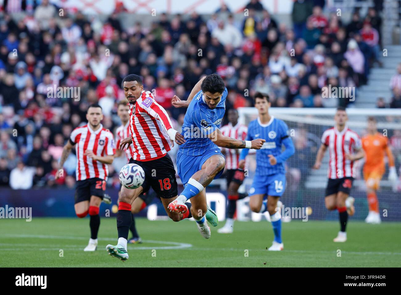 Wilson Isidor of Sunderland battles Pascal Struijk of Brighton during ...