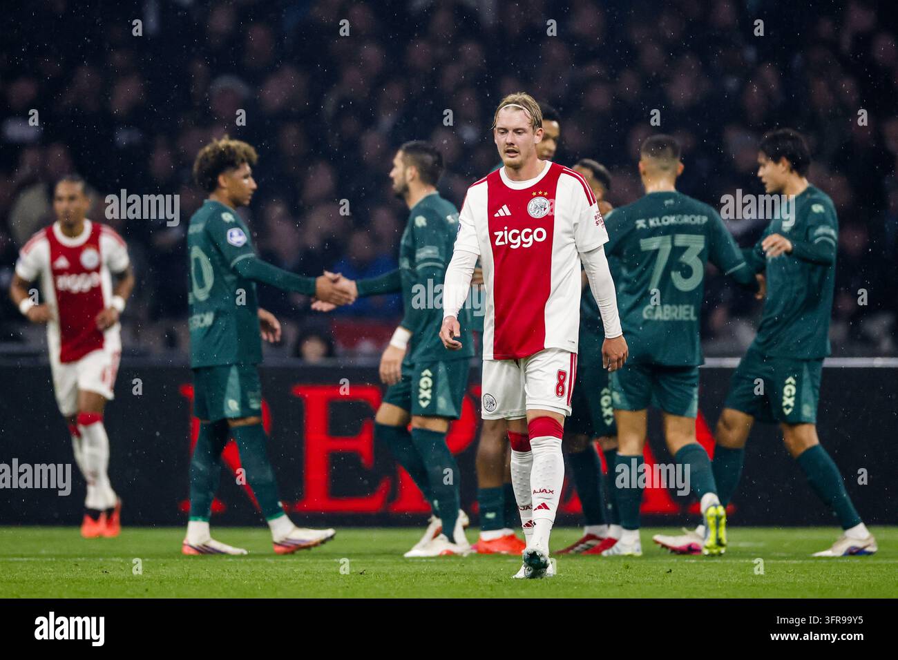AMSTERDAM - Julian Brandt of Ajax reacts to the 1-1 draw during the ...
