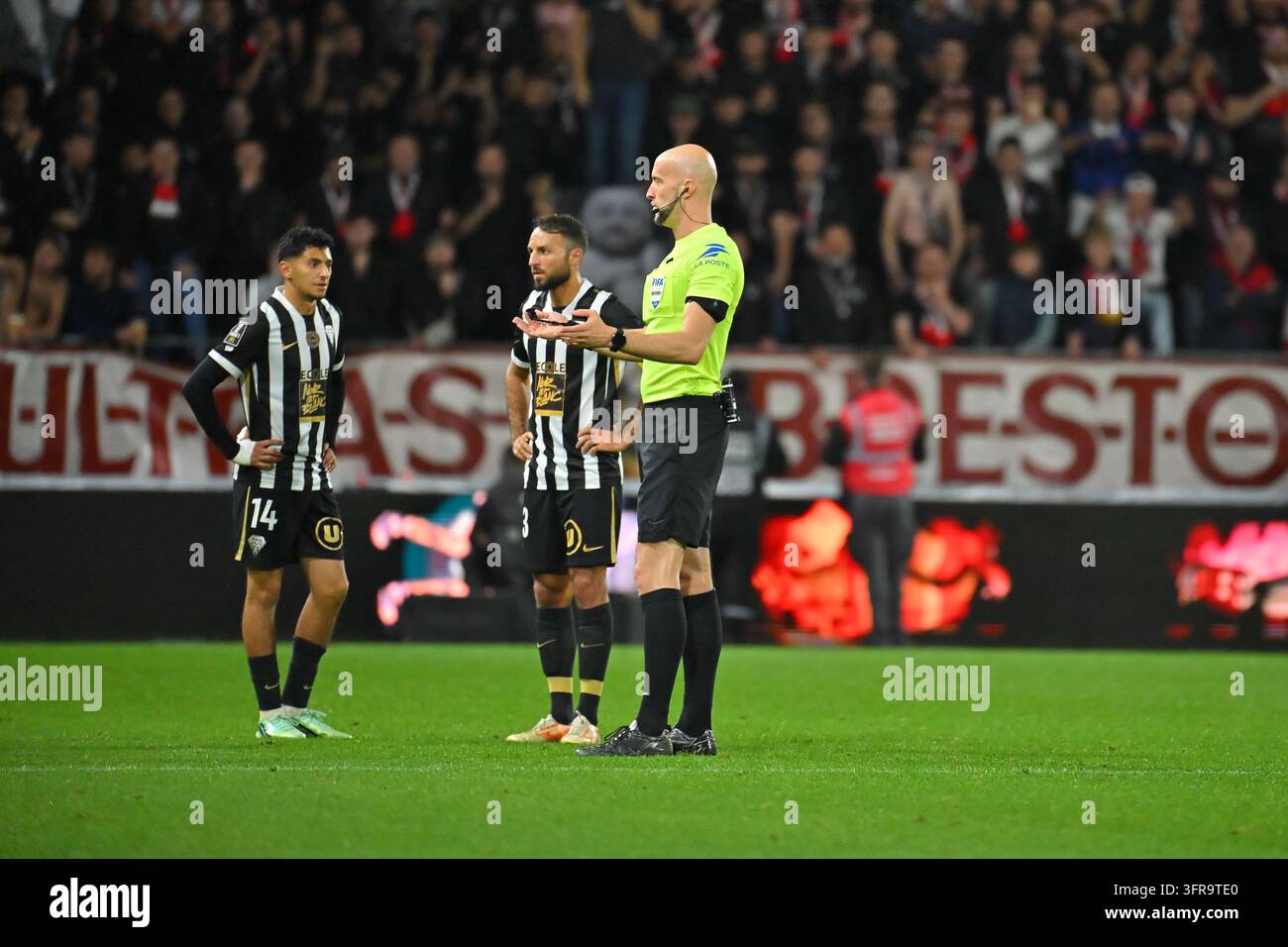 during Ligue 1 McDonald's match between Brest and Angers at Stade ...